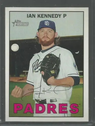 Ian Kennedy baseball card from 2016 Topps Heritage, featuring original gloss and NM-MT condition