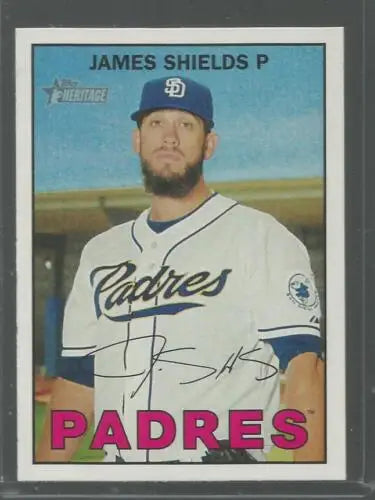 James Shields 2016 Topps Heritage baseball card with original gloss, Padres edition