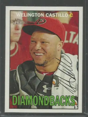 Wellington Castillo baseball card from 2016 Topps Heritage with original gloss finish