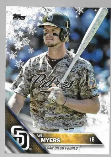 2016 Topps Holiday HMW180 Wil Myers baseball card with original gloss, Padres edition