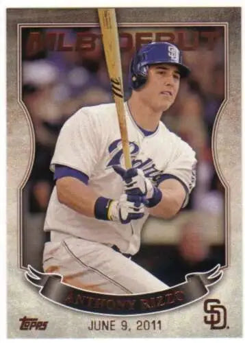 Baseball card of Anthony Rizzo from 2016 Topps MLB Debut with original gloss