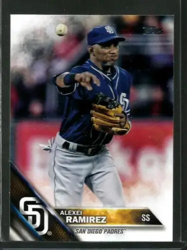 2016 Topps Update US16 Alexei Ramirez baseball card with original gloss Padres edition