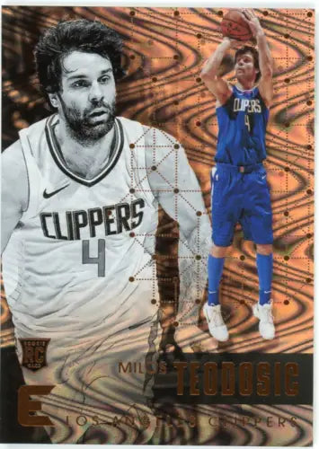 Basketball trading card of Milos Teodosic from Panini Essentials Spiral Rookie set