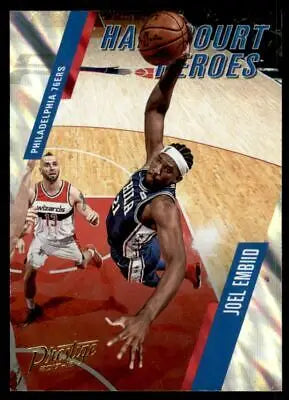 Basketball card for 2017-18 Prestige Hardcourt Heroes Joel Embiid Philadelphia 76ers EX-MT