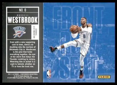 2017-18 Panini Contenders Front Row Seat #8 Russell Westbrook OKC Thunder card