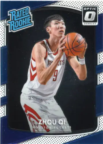 Zhou Qi 2017-18 Donruss Optic Rookie Card Houston Rockets NM-MT Edition