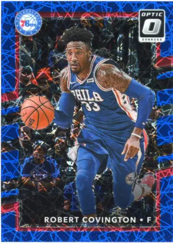 Robert Covington 2017-18 Donruss Optic Blue Velocity NBA basketball card