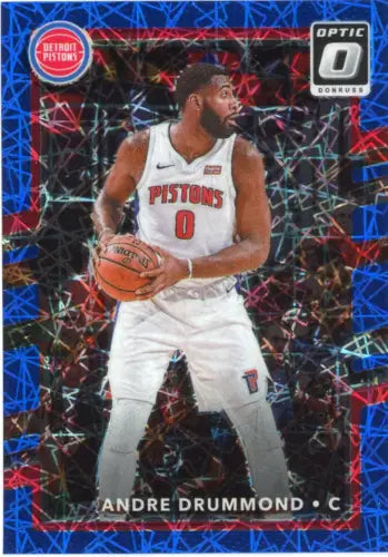 Andre Drummond 2017-18 Donruss Optic Blue Velocity basketball card for Detroit Pistons