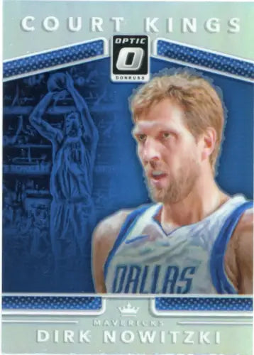 Optic Court Kings Holo card featuring Dirk Nowitzki of the Dallas Mavericks