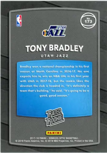 Tony Bradley 2017-18 Donruss Optic Mega basketball card for Utah Jazz collectors