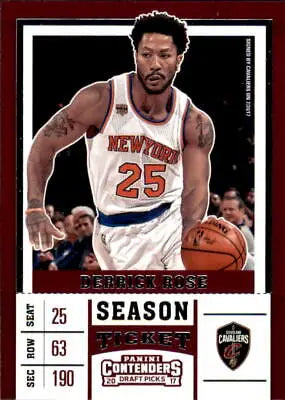 Derrick Rose basketball card from 2017-18 Panini Contenders Draft Picks Cleveland Cavaliers