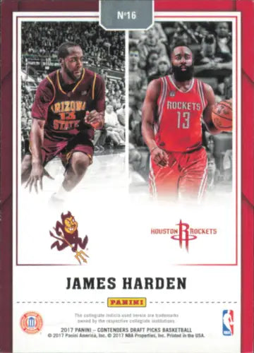 James Harden basketball card from 2017-18 Panini Contenders Draft Picks Legacy #16