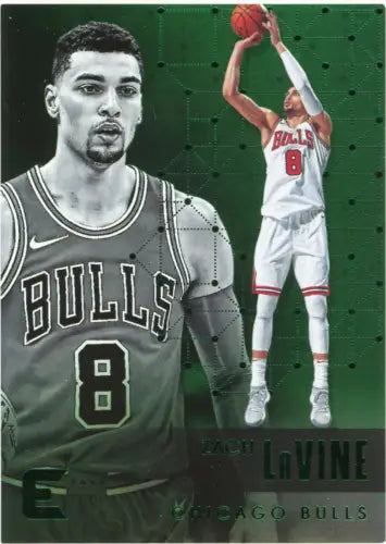 Zach LaVine 2017-18 Panini Essentials Green Chicago Bulls Basketball Card NM