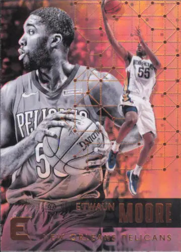 Basketball card of E’Twaun Moore from 2017-18 Panini Essentials Retail, New Orleans Pelicans