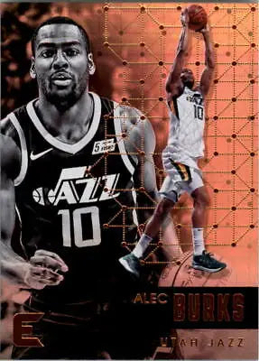 Basketball card of Alec Burks, featuring Panini Essentials from Utah Jazz 2017-18