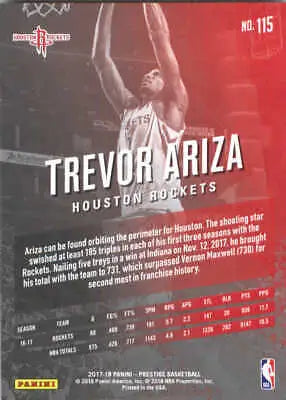 Trevor Ariza 2017-18 Prestige NBA Basketball Card Houston Rockets NM-MT Grade