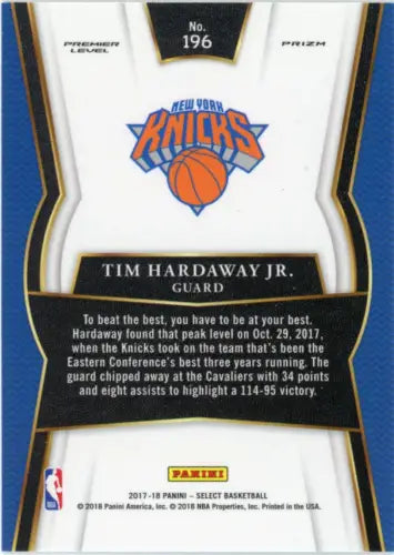 Tim Hardaway Jr. New York Knicks basketball card 2017-18 Select Scope #196 NM-MT