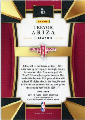 Trevor Ariza 2017-18 Select Tri Color #82 Houston Rockets Basketball Card NM-MT