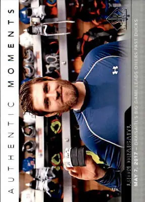 Hockey trading card of Leon Draisaitl from 2017-18 SP Authentic Edmonton Oilers