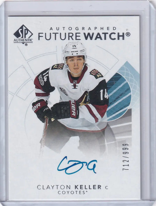 Autographed Clayton Keller 2017-18 SP Authentic Future Watch Auto trading card