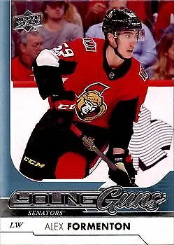 Alex Formenton hockey card from 2017-18 Upper Deck Young Guns Ottawa Senators NM-MT