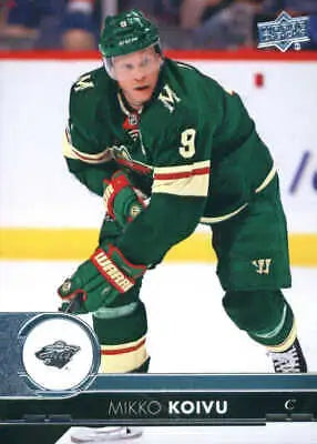 Mikko Koivu in Minnesota Wild jersey #9 featured on Upper Deck hockey card