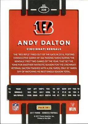 Andy Dalton Cincinnati Bengals 2017 Donruss #239 NFL Football Card NM-MT