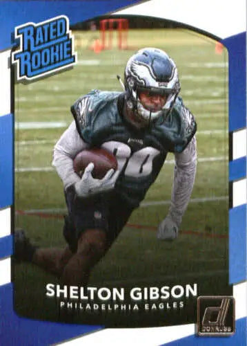 Shelton Gibson 2017 Donruss Rated Rookie football card with original gloss finish