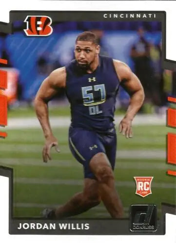 2017 Donruss #383 Jordan Willis NM-MT RC rookie card with original gloss for Bengals fans