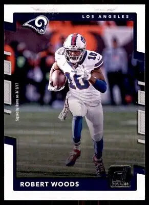 Football player running with the ball for Los Angeles Rams Robert Woods in 2017 Donruss