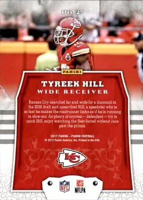 Tyreek Hill Kansas City Chiefs 2017 Panini #27 NFL Football Card NM-MT