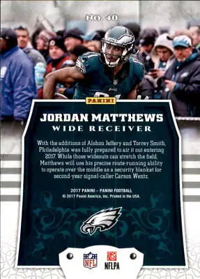 2017 Panini #40 Jordan Matthews Philadelphia Eagles NFL Football Card NM-MT for collectors