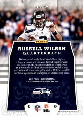 2017 Panini #87 Russell Wilson Seattle Seahawks NFL Football Card NM-MT for collectors