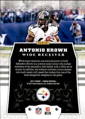 Antonio Brown Pittsburgh Steelers NFL Card 2017 Panini #92 in NM-MT condition