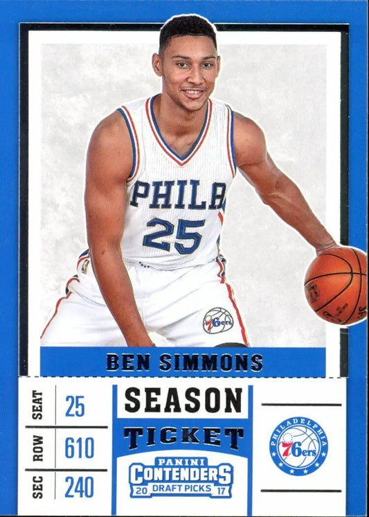 Ben Simmons basketball card from 2017 Panini Contenders Draft Picks #3, Philadelphia 76ers