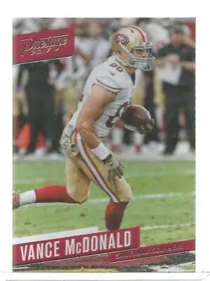 2017 Panini Prestige #144 Vance McDonald Football Card with original gloss finish