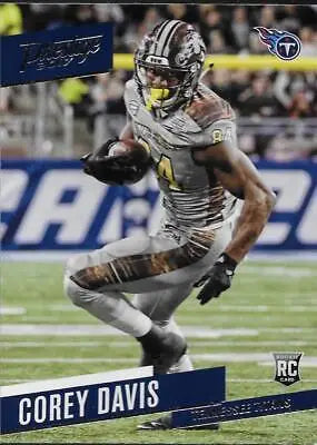 Football player in action on 2017 Panini Prestige Corey Davis NM-MT RC Rookie card