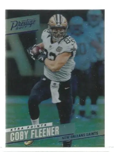 Coby Fleener football card 2017 Panini Prestige Xtra Points Blue original gloss NM-MT