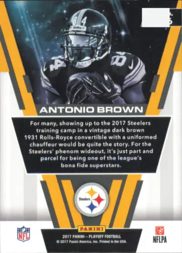 Antonio Brown 2017 Playoff Star Gazing football card from Pittsburgh Steelers NFL NM-MT