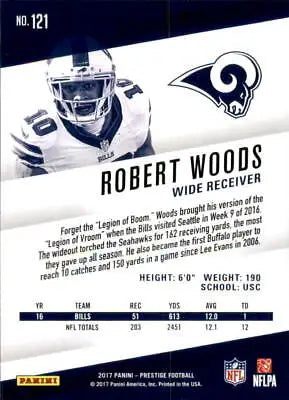 Robert Woods 2017 Prestige #121 Los Angeles Rams NFL Football Card in NM-MT condition