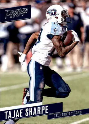 Tajae Sharpe running with ball for Tennessee Titans in 2017 Prestige NFL card