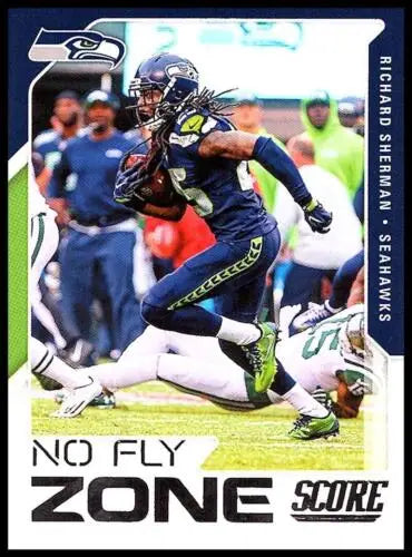 2017 Score No Fly Zone #6 Richard Sherman football card with original gloss finish