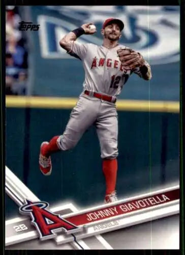 2017 Topps #215 Johnny Giavotella Angels baseball card with original gloss finish