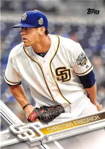 Baseball card of Christian Friedrich, original gloss, 2017 Topps NM-MT Padres