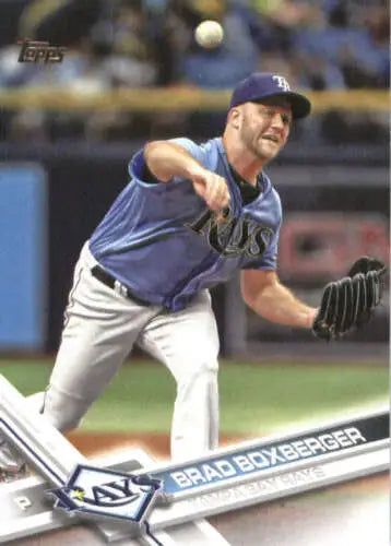 Baseball card featuring Brad Boxberger from 2017 Topps #358 with original gloss