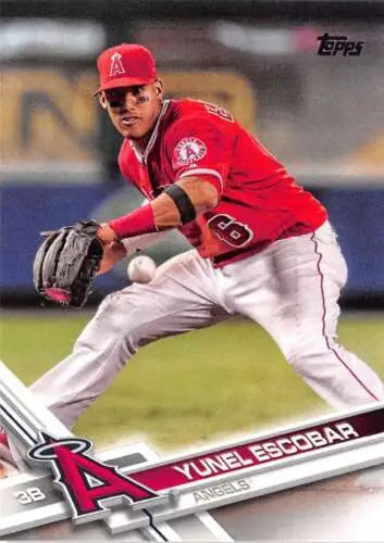 Yunel Escobar baseball card 2017 Topps #363 NM-MT Angels with original gloss quality