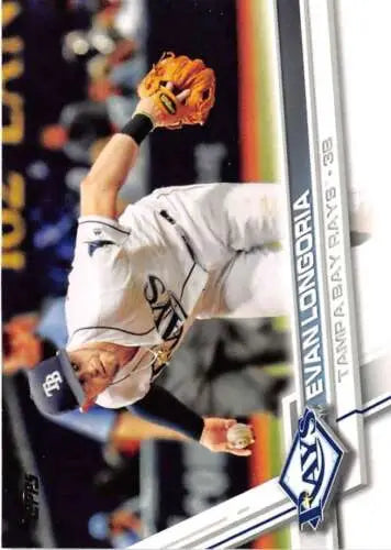 Baseball card of Evan Longoria from 2017 Topps with original gloss NM-MT condition