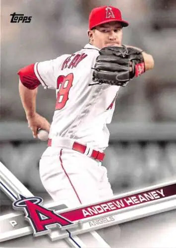 2017 Topps #444 Andrew Heaney NM-MT Angels baseball card with original gloss finish