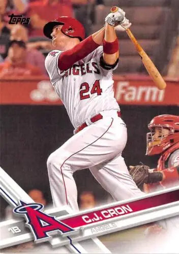 2017 Topps #57 C.J. Cron NM-MT Angels baseball card with original gloss finish