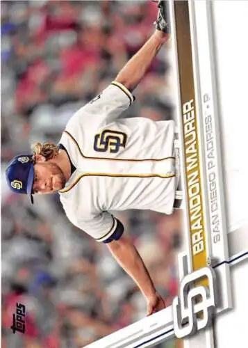 2017 Topps #624 Brandon Maurer NM-MT Padres baseball card with original gloss finish